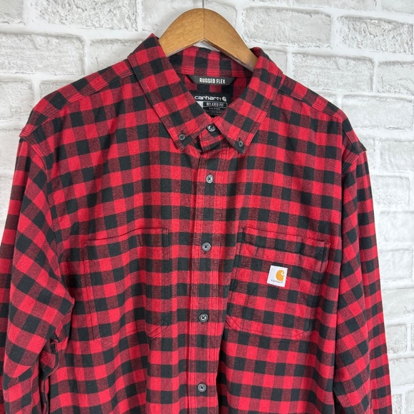 Carhartt Other - Carhartt Rugged Flex Buffalo Check Relaxed Fit Button up Flannel Shirt Mens XL